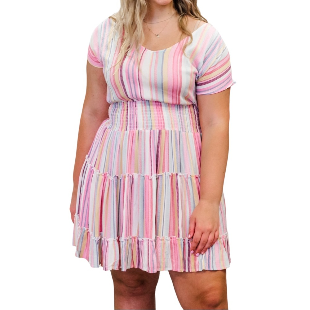 Striped plus size dress